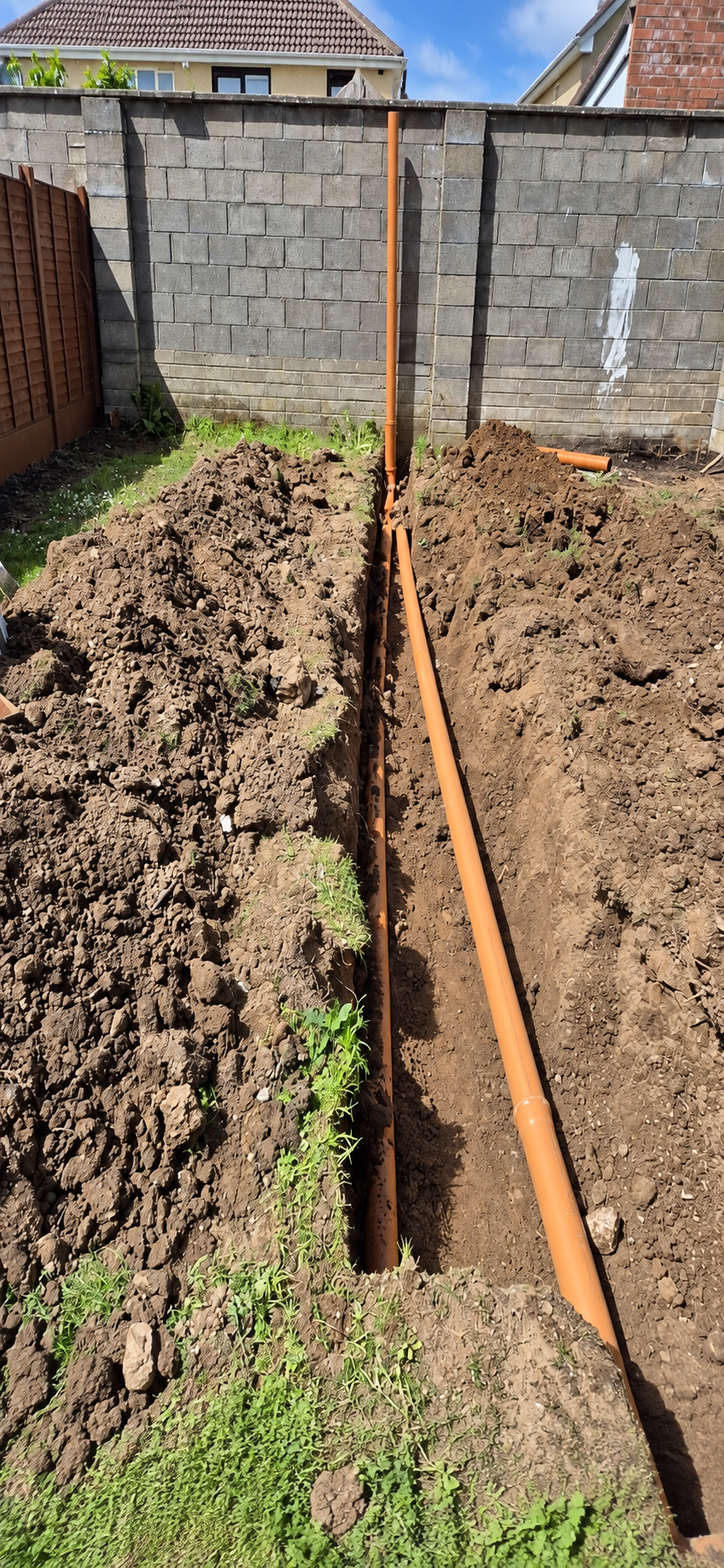 Initial trench and pipe route
